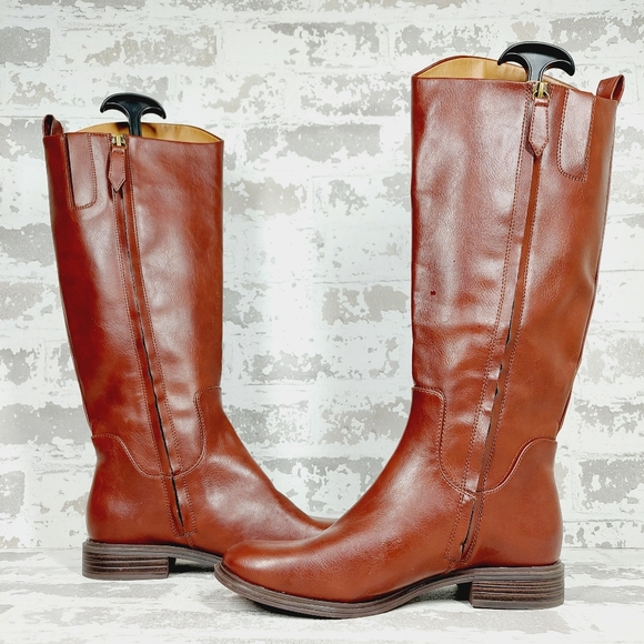 NEW Nordstrom Rack Meadow Brown Faux Leather Tall Riding Boots D209 - Picture 6 of 12